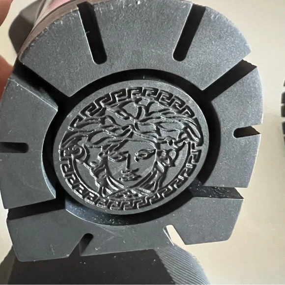 VERSACE | Black block platform aevitas Versace lug sole designer leather boot - Picture 7 of 16